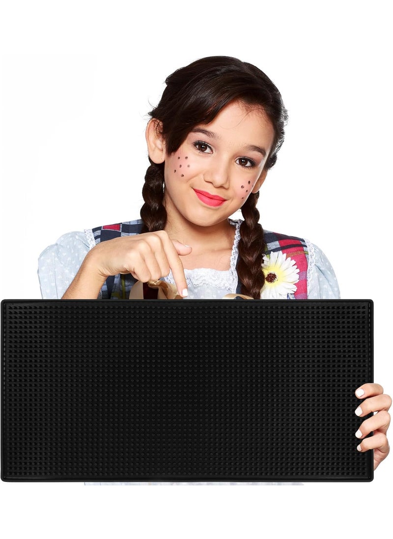 STORE 2508 - Store2508 Extra Large 60x30 Cm Heavy Duty Bar Mat Barber Mats PVC Bar Service Spill Mat Nonslip Flexible Barber Work Station Mat Restaurant Service Mat (Black 1 Pc) - Image 1
