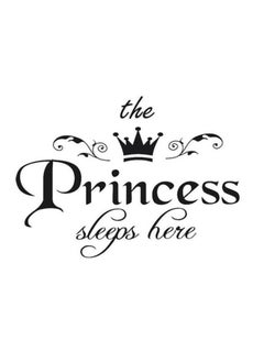 NIBEMINENT Princess Letter Pattern Decorative Wall Sticker Black 40 x 28.5cm  - Image 1
