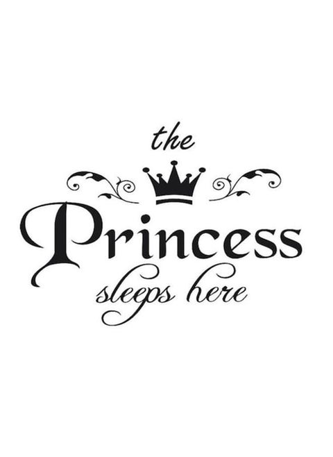 Princess Letter Pattern Decorative Wall Sticker Black 40 x 28.5cm