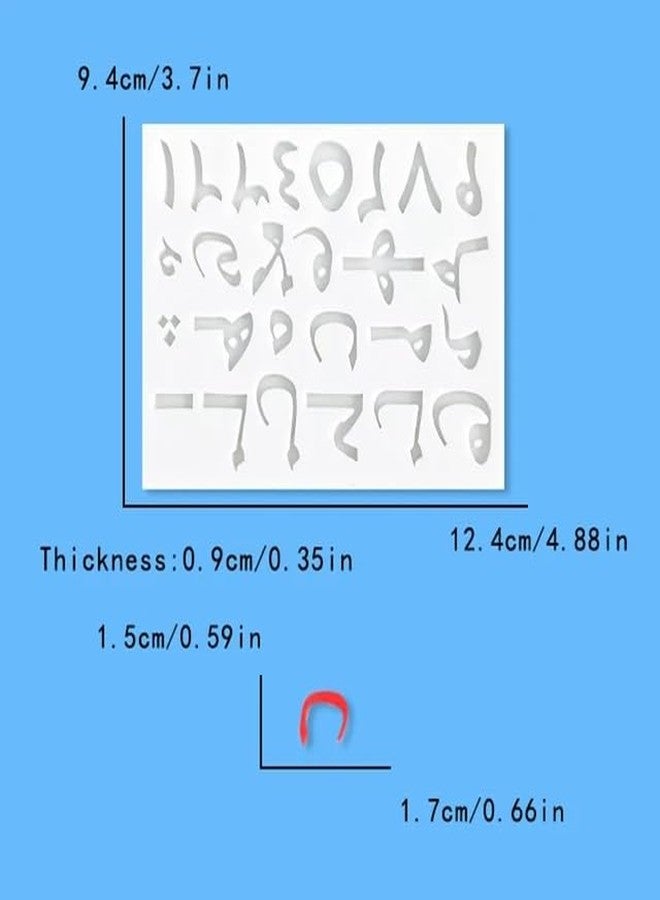 Anyana mini silicone arabic letters alphabet number mold Fondant Mould for gum paste decoration Sugar paste cake decorating cupcake topper decor set of 2 - Image 4