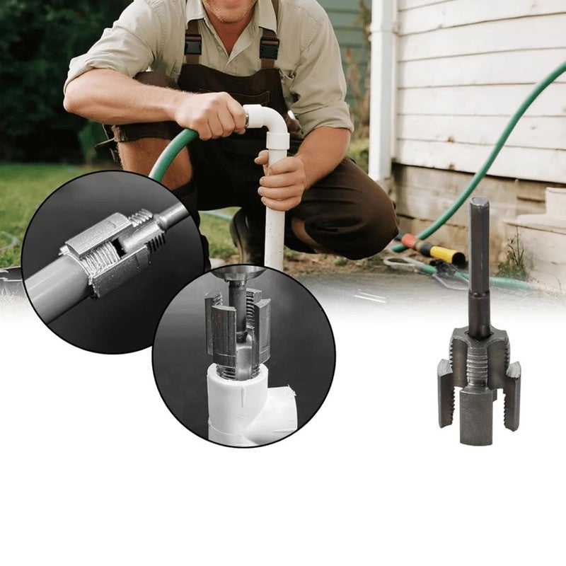 7 Pieces Heavy Duty Alloy Pipe Threading Tool Set 1 Inch 1 2 Inch 3 4 Inch Integrated Internal And External Pipe Thread Die Including Teflon Tape Drill Compatible For PVC PPR MPP Pipes Plumbing Professional Version Of The Opening Needle - Image 5