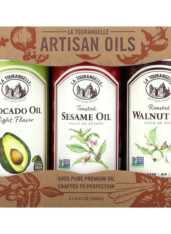 La Tourangelle LAT Favorites Trio Artisan Oils 3 Count 8.45 oz (250 ml) Each 