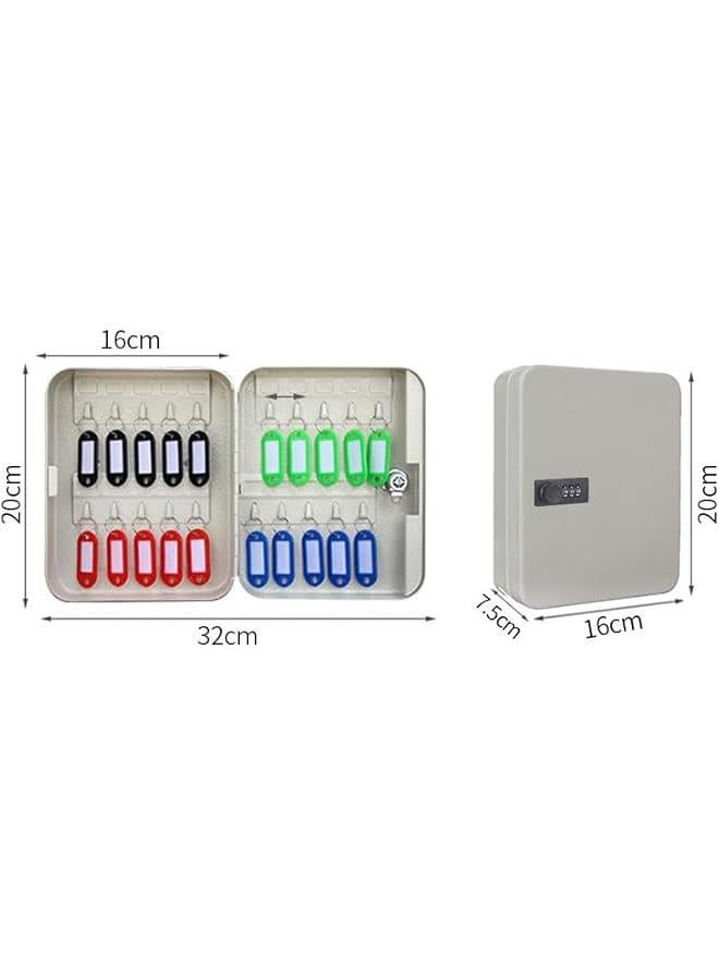 HOOKOR Key Safe Storage Cabinet with 3 Digit Combination Lock - Fixings and Key Tags Included - Wall Mounted Security Solution for your Home or Office (White20) - Image 2