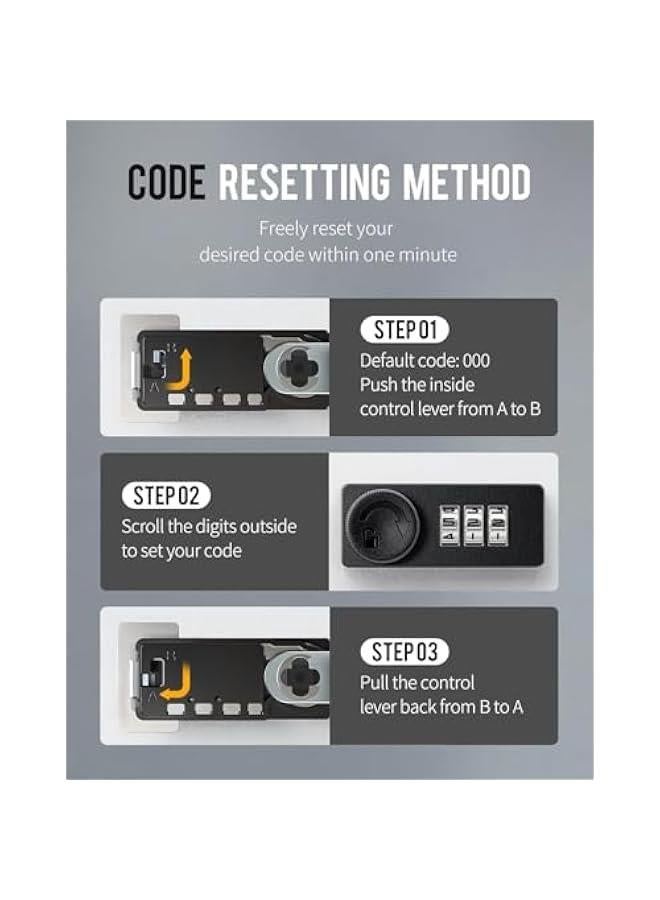 HOOKOR Key Safe Storage Cabinet with 3 Digit Combination Lock - Fixings and Key Tags Included - Wall Mounted Security Solution for your Home or Office (White20) - Image 4