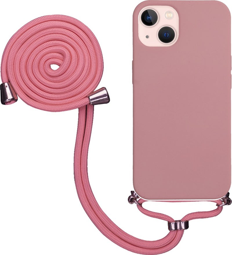 TahTicMer Apple iPhone 13 Compatible Case Silicone Neck Strap Rope Launch Cover Colorful Tpu 