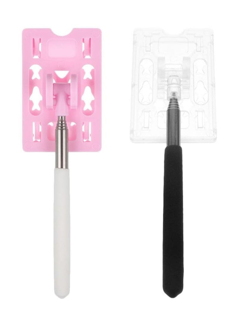 Oasisgalore 2pcs Telescopic Payment Rods - Contactless Card Holder for Car Parking (Pink & Clear)  - Image 1
