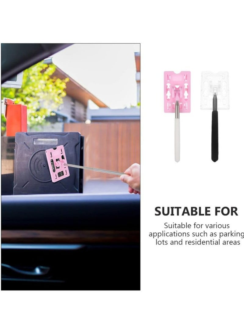 Oasisgalore 2pcs Telescopic Payment Rods - Contactless Card Holder for Car Parking (Pink & Clear)  - Image 3