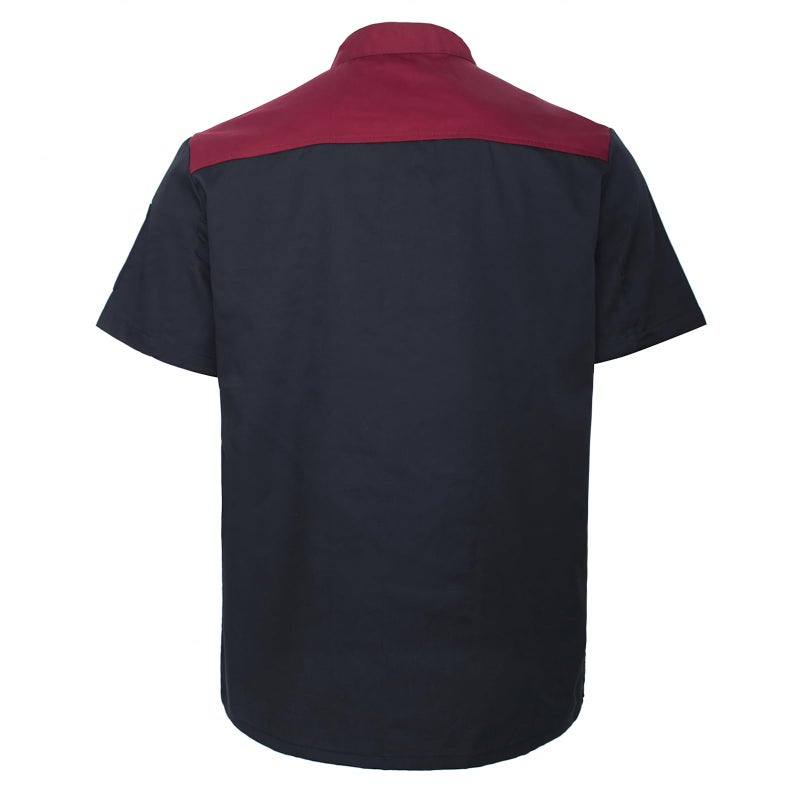 TopTie Unisex Short Sleeve Chef Coat Jacket, Black Snap - Image 2