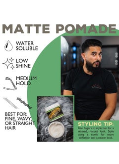 SUAVECITO Suavecito Pomade Matte (No Shine) Formula 4 oz, 1 Pack - Medium Hold Hair Pomade For Men - Matte Hair Paste For Natural Texture Hairstyles  - Image 5