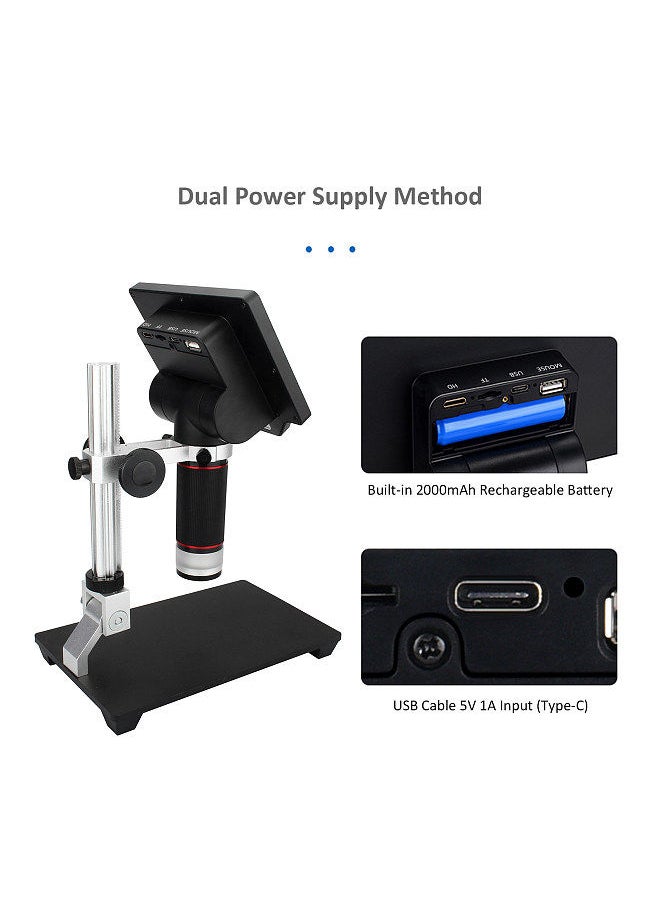 Generic - 5-inch LCD Screen Video Microscope with 32GB TF Card 1000X Microscope and Telescope 1080P with  IR Remote - Image 1