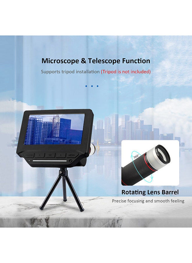 Generic - 5-inch LCD Screen Video Microscope with 32GB TF Card 1000X Microscope and Telescope 1080P with  IR Remote - Image 1