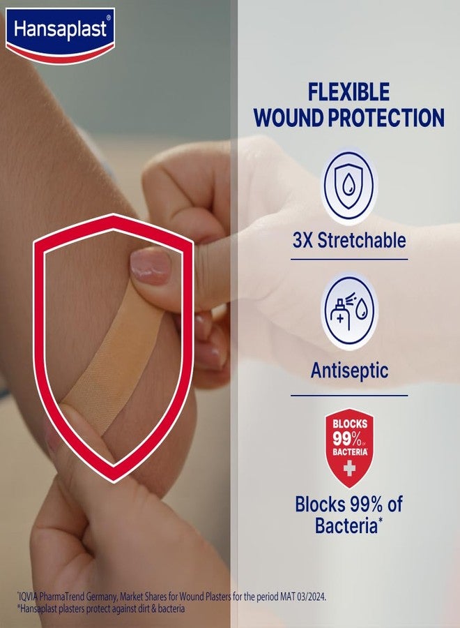 Hansaplast Antiseptic Elastic Bandage | Covered Wounds Heal Better | Blocks 99% of Bacteria | 3X Stretchable | Water Repellant | Adapts to Body Movement | For Wound Cuts , Scrapes and Finger Cuts | First Aid Essential - Image 2