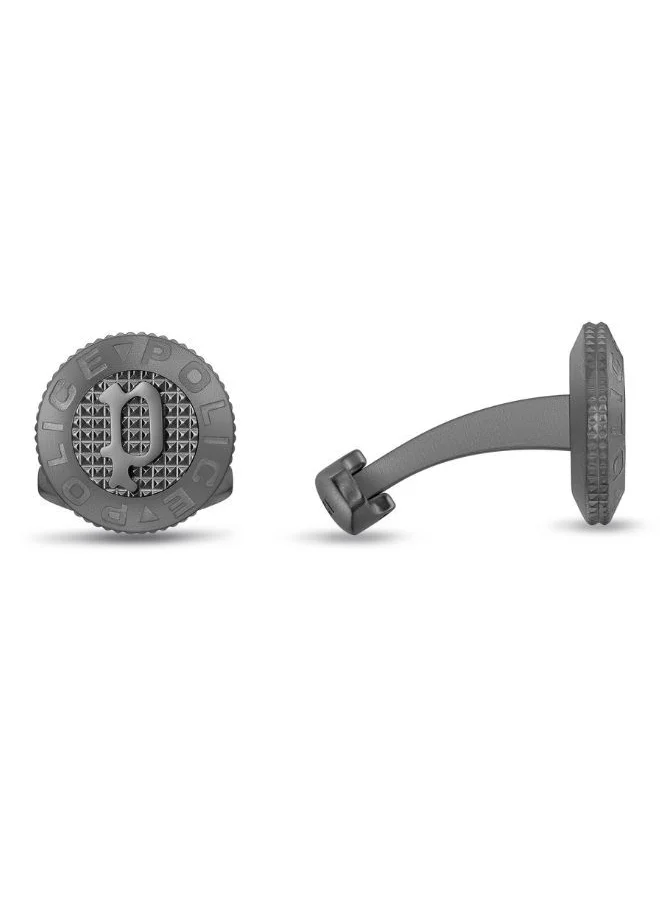 بوليس Stud Cufflinks For Men Black Metal Plated