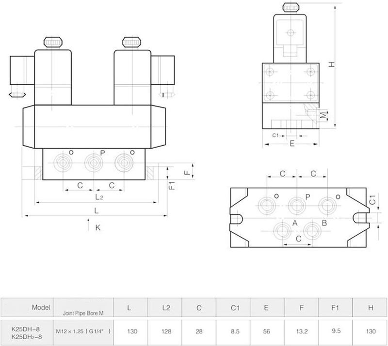 2 Position 5 Way Solenoid Valve, Single Electric Control Industrial Valve, Aluminum Alloy G1/4in Solenoid Valve with Automatic Seal Compensation for High Flow Media (AC110V) - Image 2