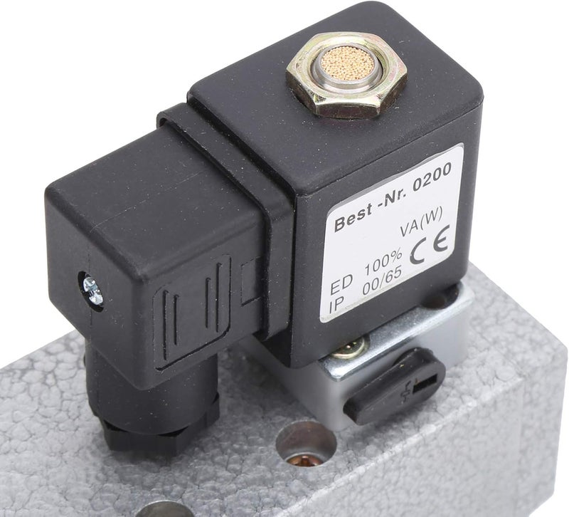 2 Position 5 Way Solenoid Valve, Single Electric Control Industrial Valve, Aluminum Alloy G1/4in Solenoid Valve with Automatic Seal Compensation for High Flow Media (AC110V) - Image 3