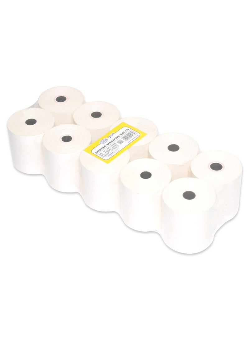 FIS مجموعة لفات آلة إضافة مكونة من 10 قطع، لفات سجل النقد، طبقة واحدة - FSCS62.5X60NE