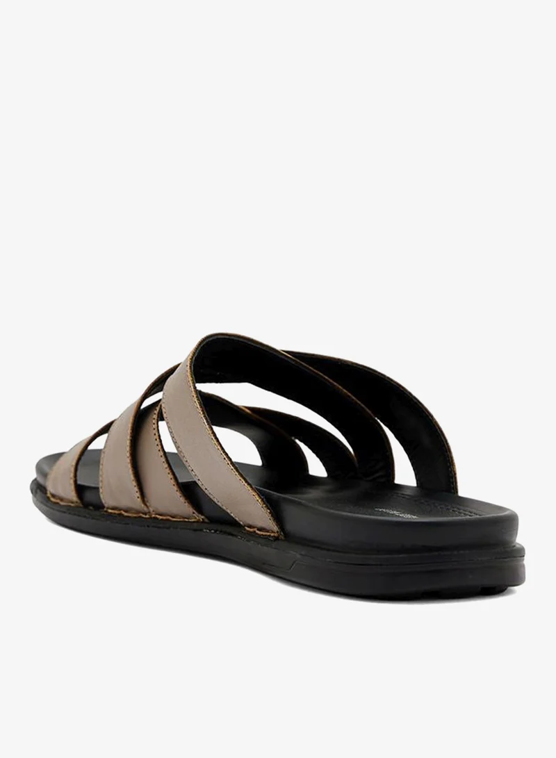 Robert Wood Beige/Chikoo Comfort Footbed Strappy Sandals for Men | Best Price UAE