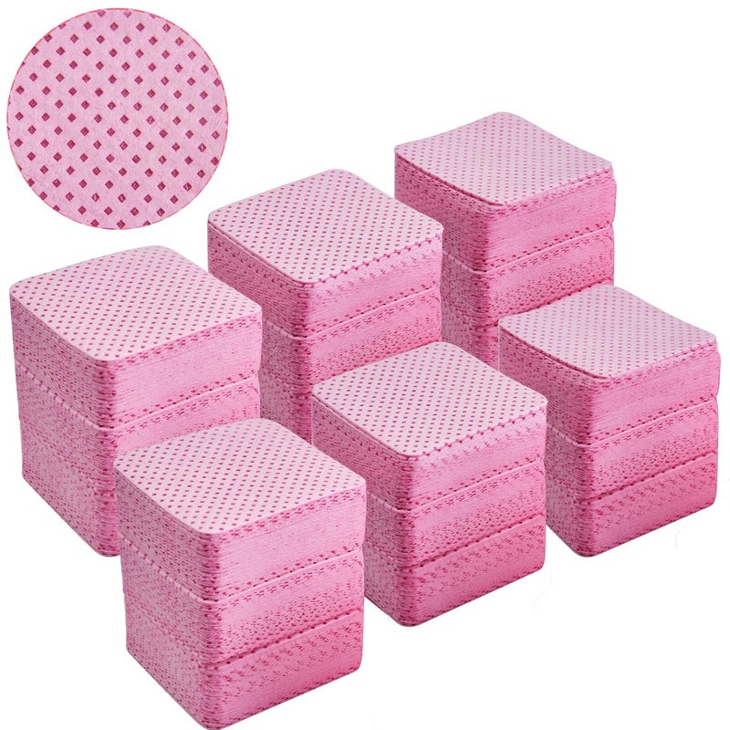 540PCS Lint Free Nail Wipes- Non-Woven Soft Nail Polish Remover Pads, Nail Polish Remover Wipes Pink- Lint Free Wipes for Nails, Eyelash Extensions and Nail Art- DIY Nail Supplies