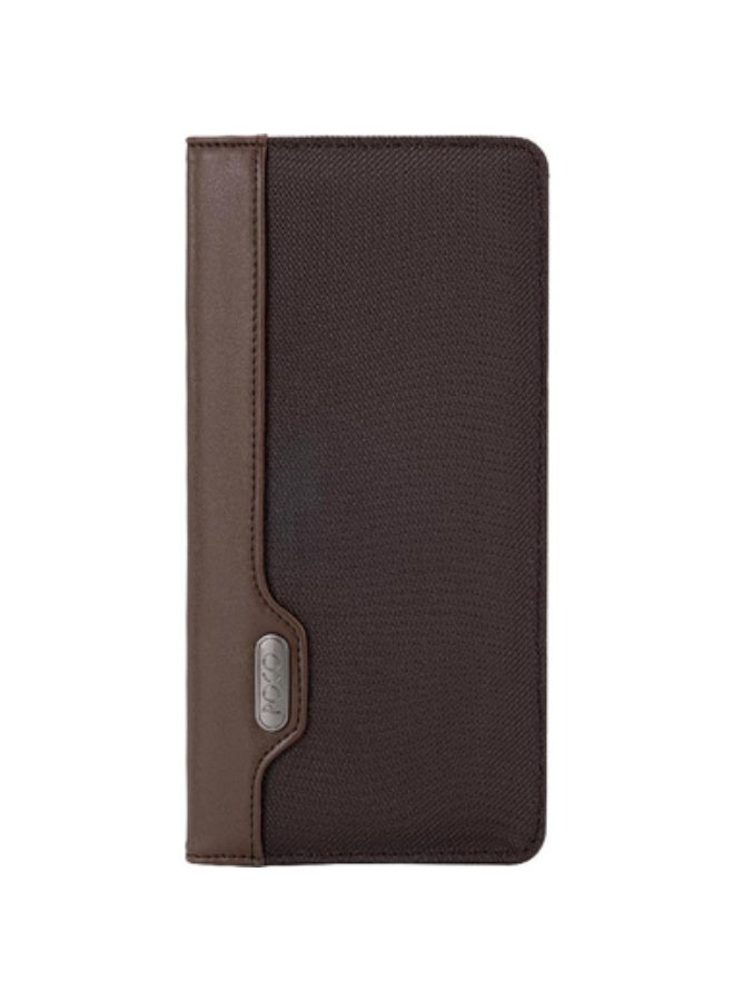 ROCO Business Card Holder 160 Cards8.5 X 5.4 cm Card Size Ballistic Fabric with Vinyl Trim Brown - Image 1