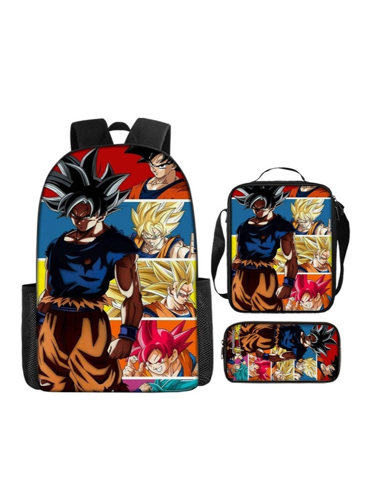 Dragon Ball Super backpack Pencil Case Satchel three-piece suit men and women leisure sports travel backpack student school backpack - Image 1