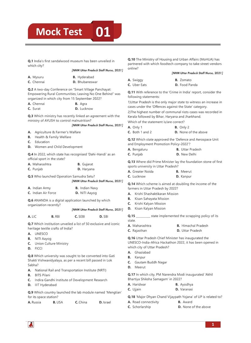 UPPSC Prelims Exam 2024 : General Studies Paper I (English Edition) - 10 Full Length Mock Tests (1500 Solved Questions) with Free Access to Online Tests  - Image 4