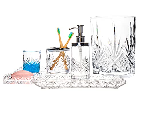 Godinger Bathroom Tumbler Cup Glass, Water Glass, Toothbrush Holder - Dublin Crystal Collection, 7oz - Image 3