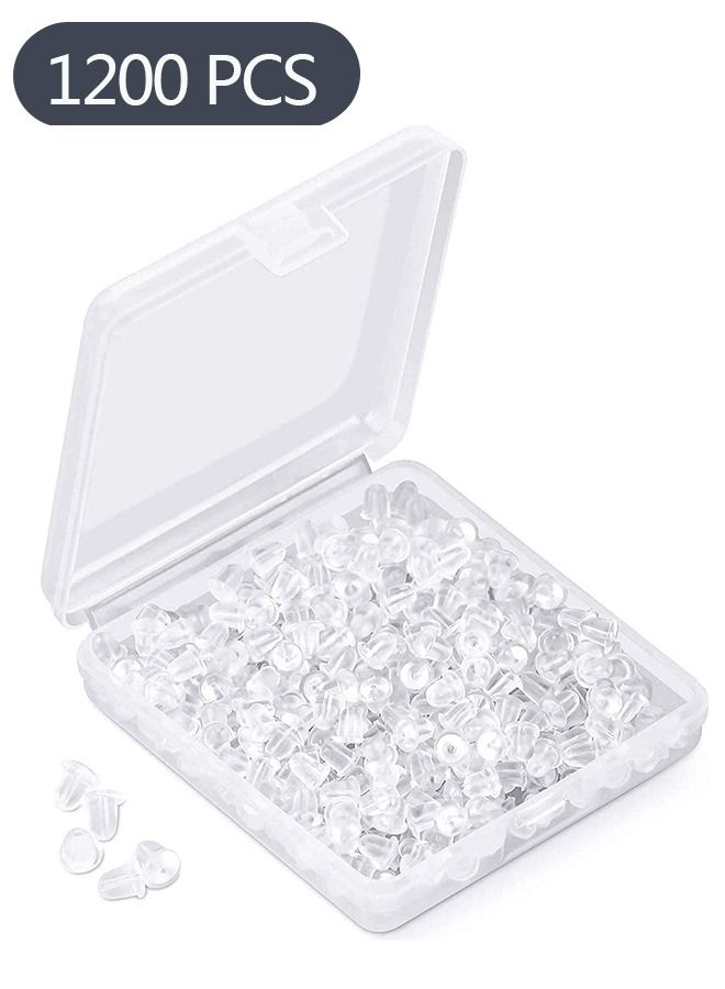 انت 1200 قطعة من السليكون لظهر القرط ، وسادات ظهر للأذن شفافة وناعمة مع صندوق ، واستبدال القرط وسادات ظهر - Image 1