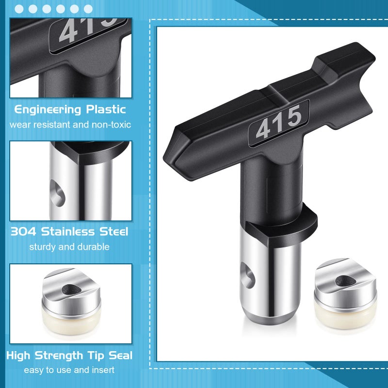 Amyhill 10 Pcs Spray Tips Airless Paint Sprayer Nozzle Tip and 10 Pcs Airless Spray Gun Filter Reversible Tip Paint for Sprayer Accessories(109, 213, 311, 315, 411, 415, 517, 523, 621, 623) - Image 3