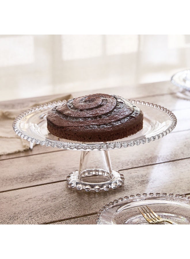 Home Box Merriam Beaded Cake Stand with Pedestal 30.5 x 11.5 x 30.5 cm - Image 1