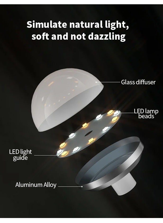 سومكايل مرآة مكياج منضدية كهربائية بتحكم ذكي يعمل باللمس، مرآة تجميل منضدية كهربائية، مرآة تجميل مع 12 مصباح LED قابل للتعتيم مع ثلاثة أوضاع إضاءة ملونة، 360 درجة دوران - Image 3