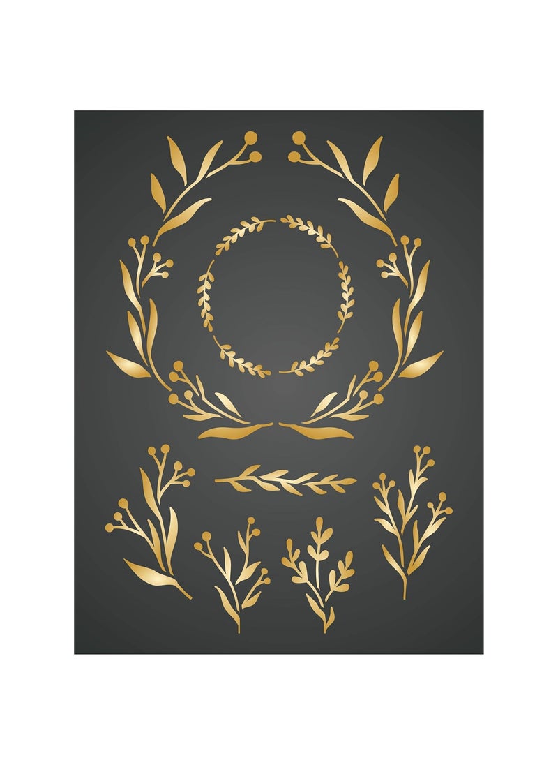 Usnyabni - Olive Leaf Layering Stencil, 4.5 x 6.5 inch - Stencils for Walls Original Wreath Stencil Mask use to Add Texture, Design and Accents to Mixed Media Backgrounds - Image 1