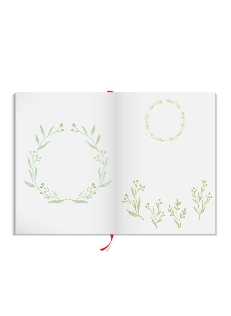 Usnyabni - Olive Leaf Layering Stencil, 4.5 x 6.5 inch - Stencils for Walls Original Wreath Stencil Mask use to Add Texture, Design and Accents to Mixed Media Backgrounds - Image 1