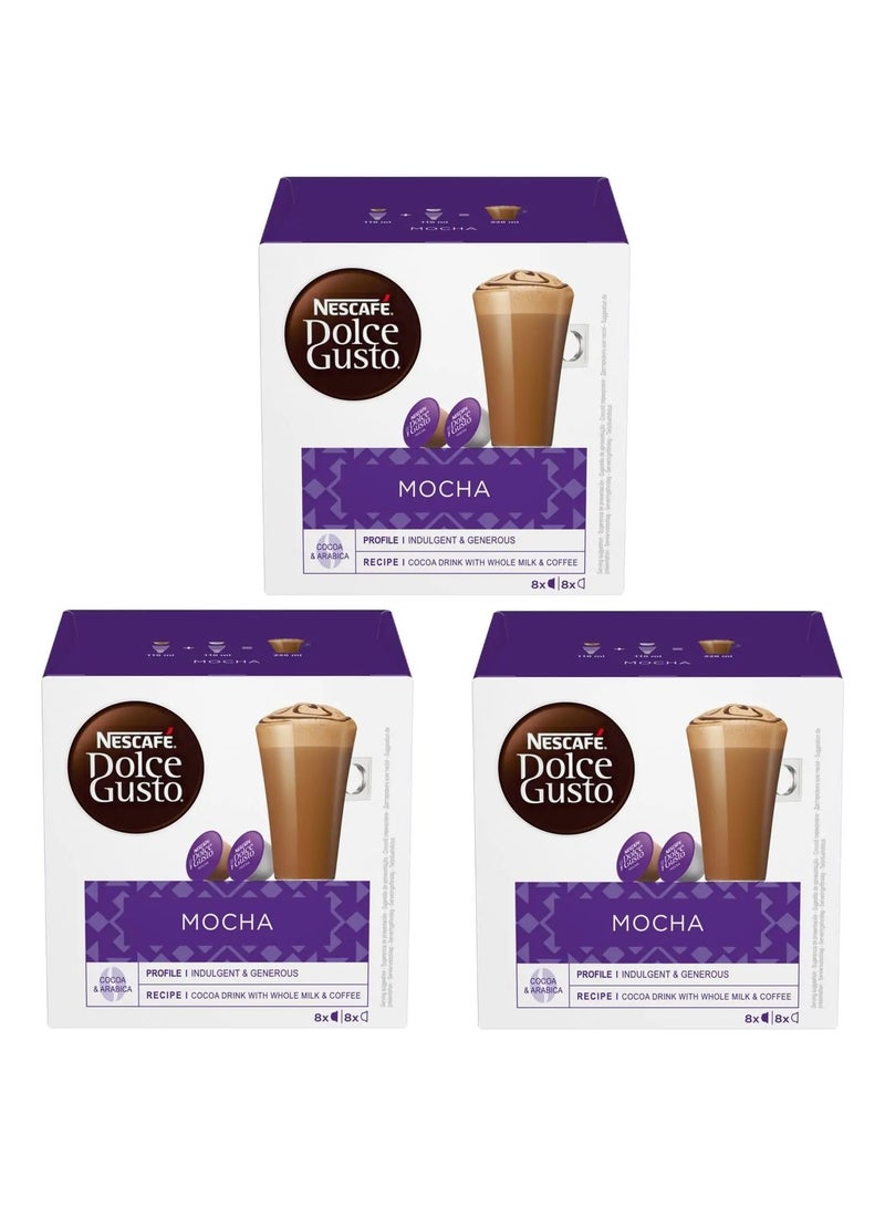 Dolce Gusto Mocha Coffee, 16 Capsules, Pack of 3