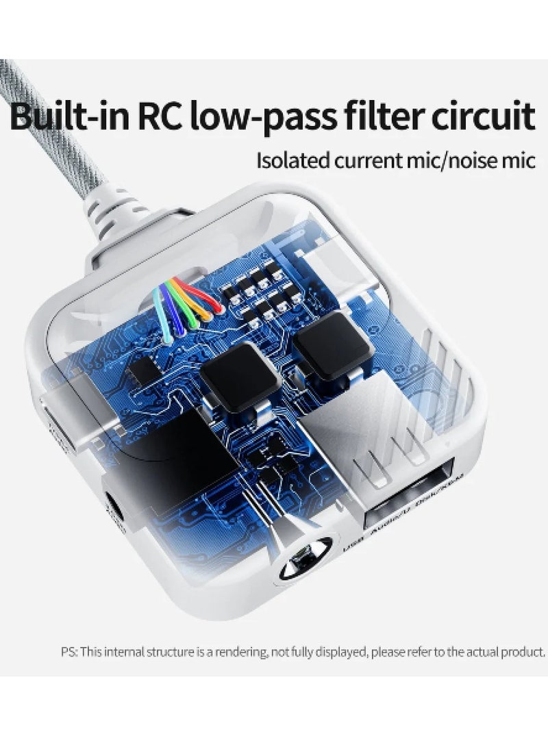 Plextone Gs Max 4 in 1 Type C to 3.5mm USB Adapter Converter 60W Earphone Pd Gaming Headset Aux Audio Adapter for Phone iPad - Image 2