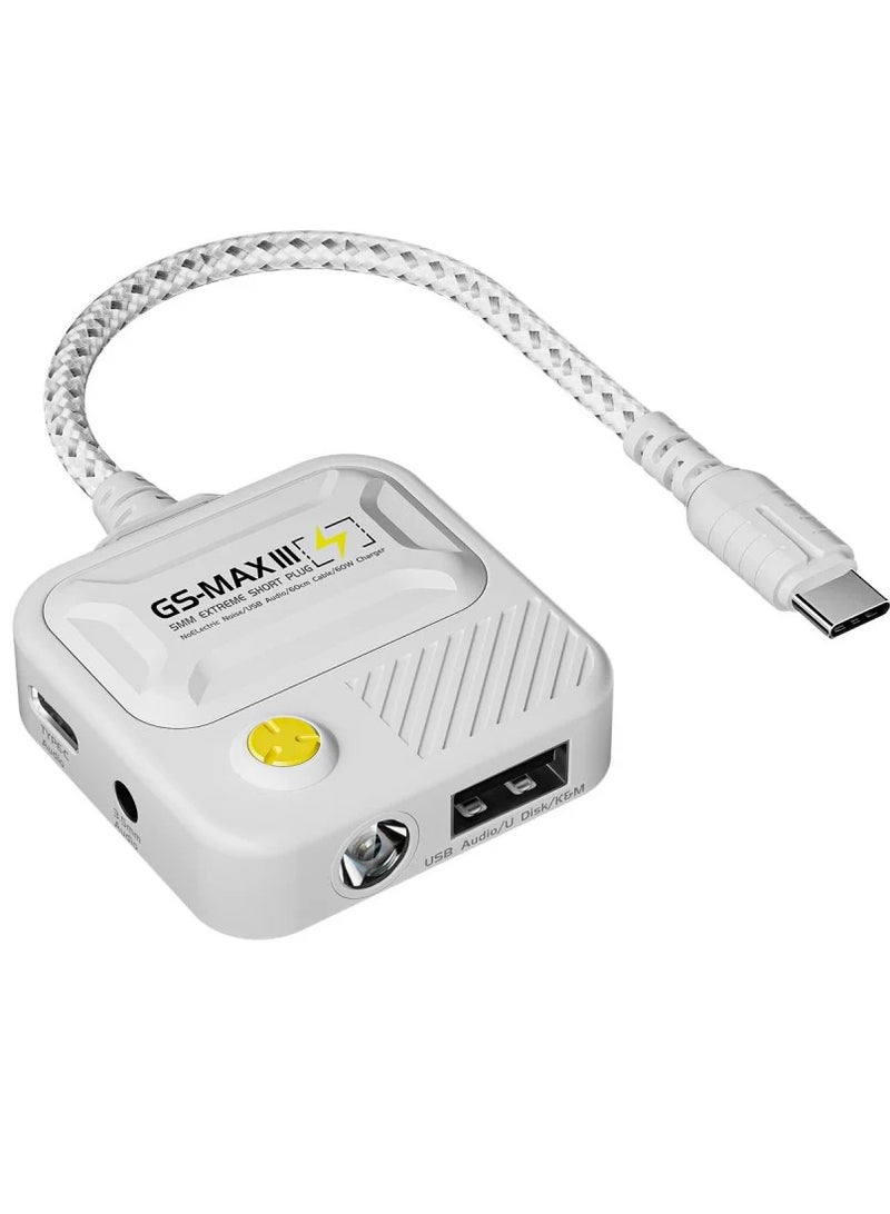 Plextone Gs Max 4 in 1 Type C to 3.5mm USB Adapter Converter 60W Earphone Pd Gaming Headset Aux Audio Adapter for Phone iPad - Image 1