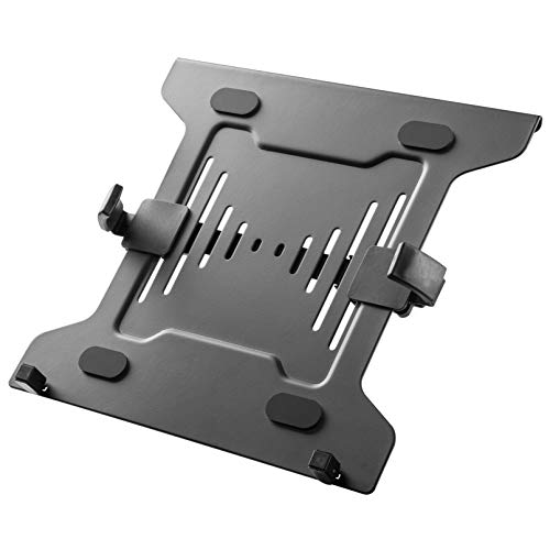 HumanCentric Laptop VESA Mount Tray for Monitor Arms and Stands, Fits 75x75 and 100x100 mm VESA Mount Holes, Fully Secures Laptop with Adjustable Clamps 9.5" to 16.5” Width, Rubber Pads - Image 1