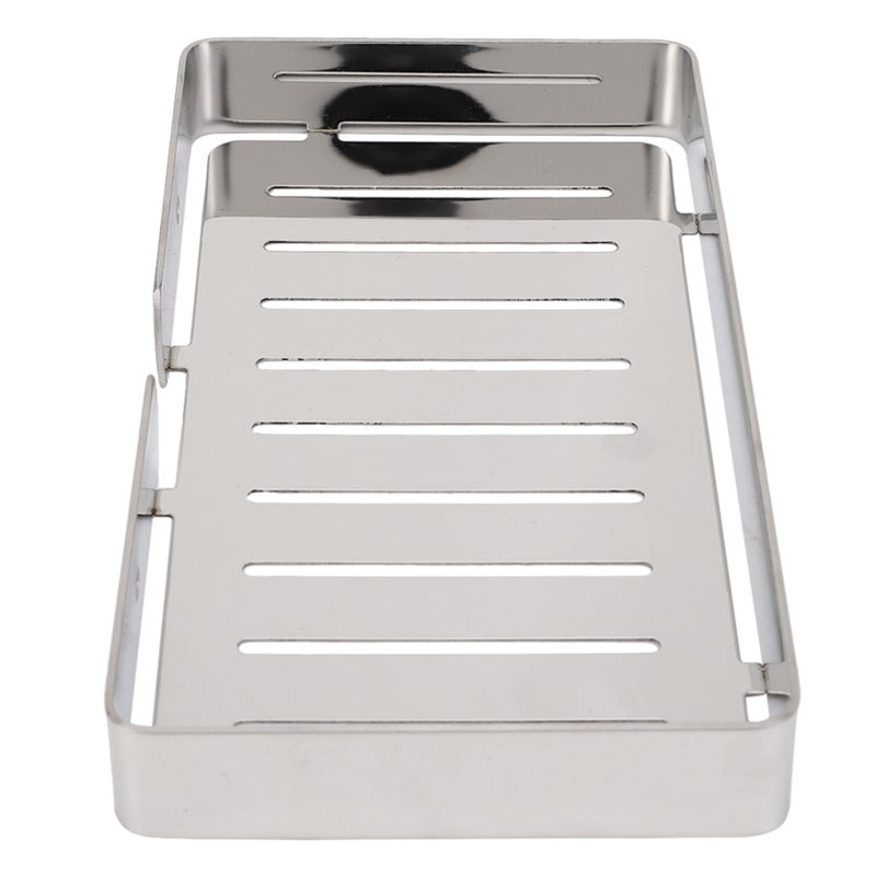 Stainless Steel Soap Holder: 304 Stainless Steel Silver, Anti-corrosion Wear-resistant - Rounded Corner Design, Heavy-duty With 2 Hooks, Wall Mounted Soap Dish for Bathroom Kitchen - Image 3