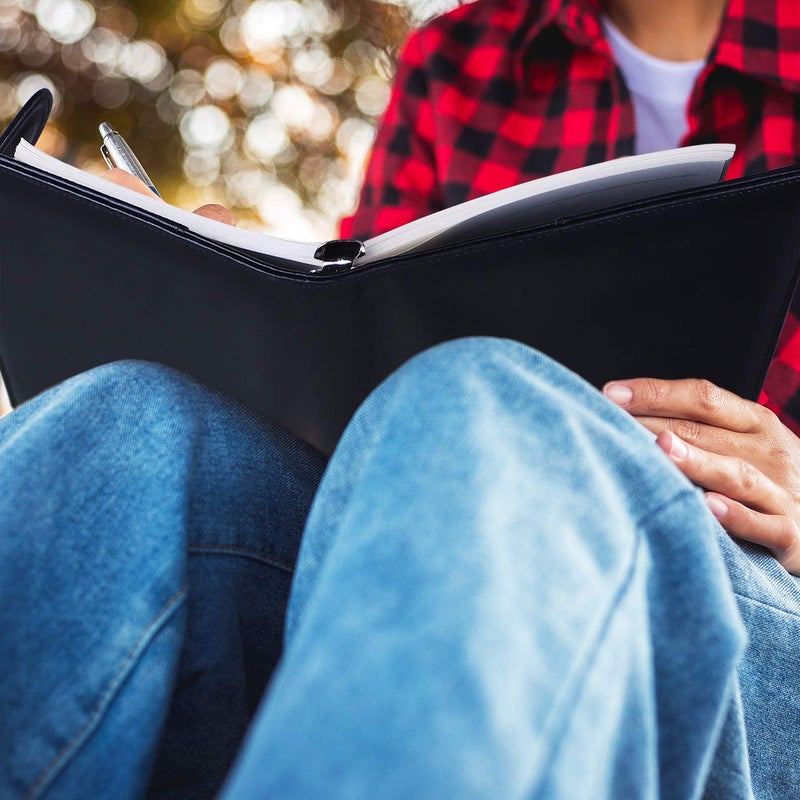 Antner A5 Binder 6 Ring Refillable Notebook Planner Cover for A5 Planner Inserts & Refill Paper, PU Leather Loose Leaf Personal Organizer Photocard Holder Budget Binder with Magnetic Buckle, Black - Image 5