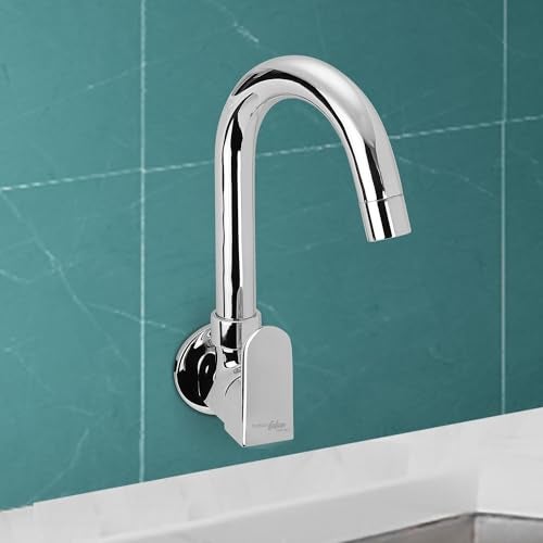 Hindware Italian Collection F340023CP Elegance Kitchen Sink Tap with Swivel Spout & Wall Flange (Wall Mounted), Brass with Chrome Finish, Kitchen Mixer Tap | 12-Year Manufacturer Warranty - Image 1