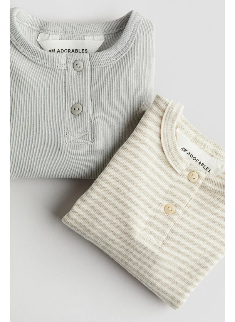 H&M 2-pack cotton Henley tops