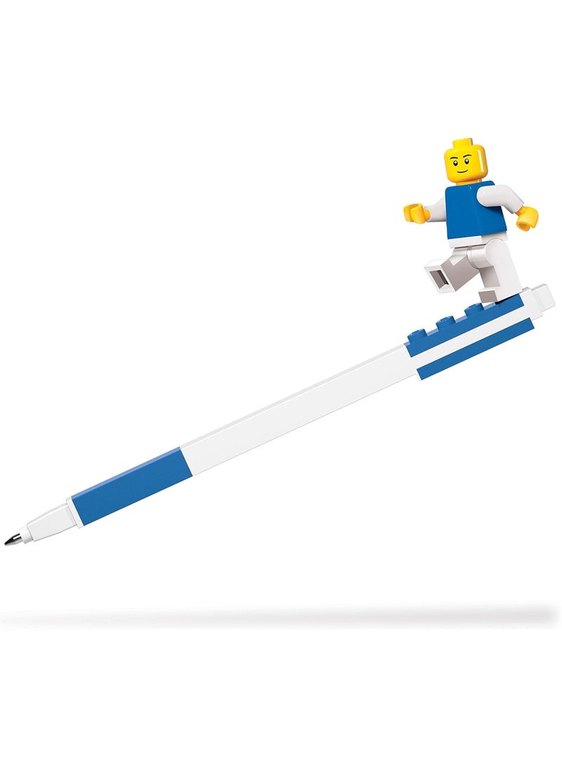 LEGO IQ Retractable Gel Pen with Blue Minifigure –, Medium Point (0.7mm), Buildable Toy Pen for Kids & Adults - IQ-53702 - Image 1