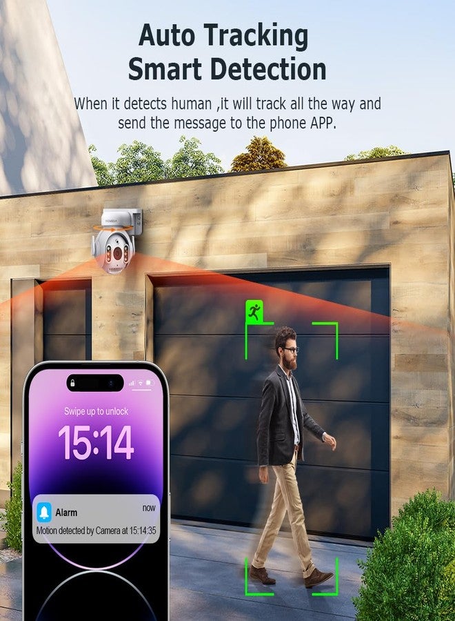 INQMEGA 5MP TUYA Smart Camera,Security Home Surveillance Camera with 2.4G WiFi,2-Way Audio, Full Color Night Vision, Waterproof, Motion Detection, Spotlight & Siren - Image 3