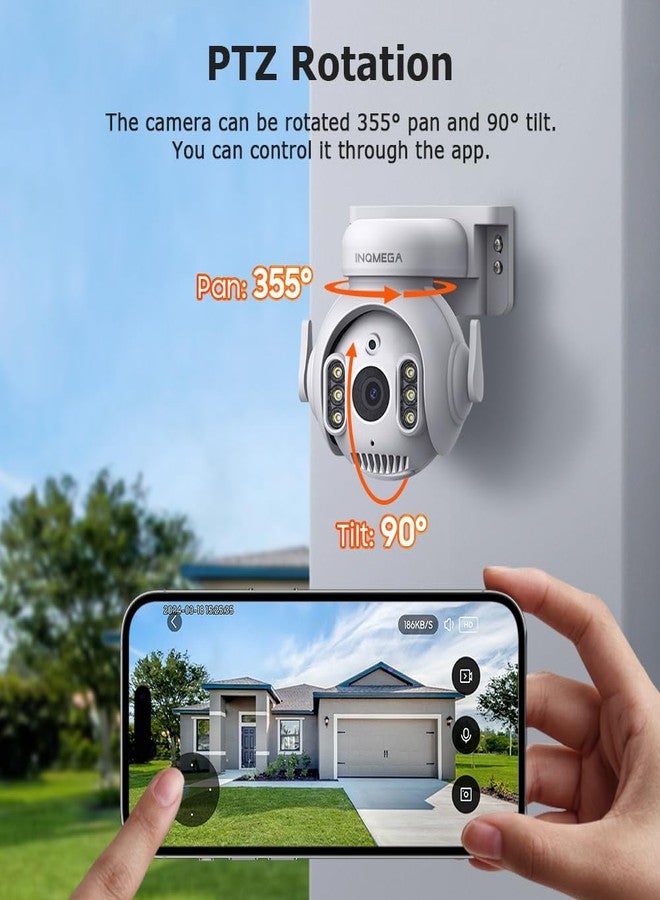 INQMEGA 5MP TUYA Smart Camera,Security Home Surveillance Camera with 2.4G WiFi,2-Way Audio, Full Color Night Vision, Waterproof, Motion Detection, Spotlight & Siren - Image 5