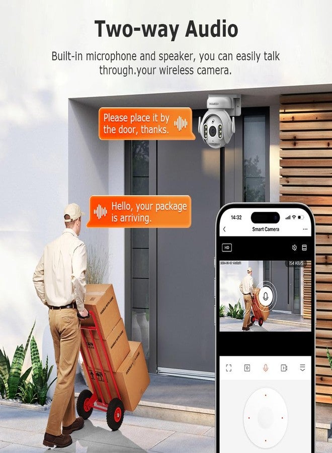 INQMEGA 5MP TUYA Smart Camera,Security Home Surveillance Camera with 2.4G WiFi,2-Way Audio, Full Color Night Vision, Waterproof, Motion Detection, Spotlight & Siren - Image 4
