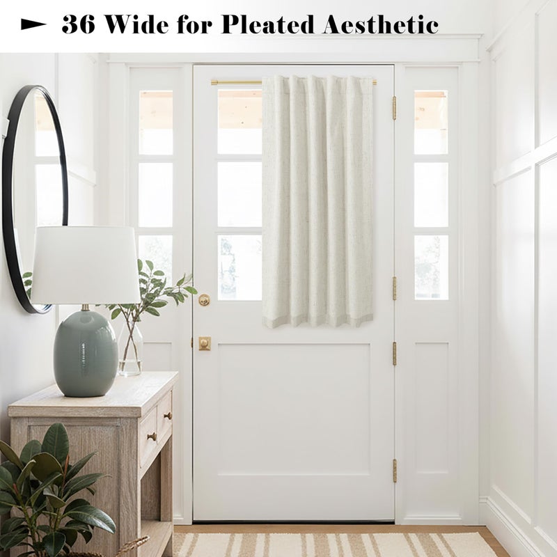 KOUFALL Linen Half French Door Curtains for Window Set of 2 Blackout Short 40 Inch Length Privacy Small Curtains for Front Back Door Glass Window Kitchen - Image 2