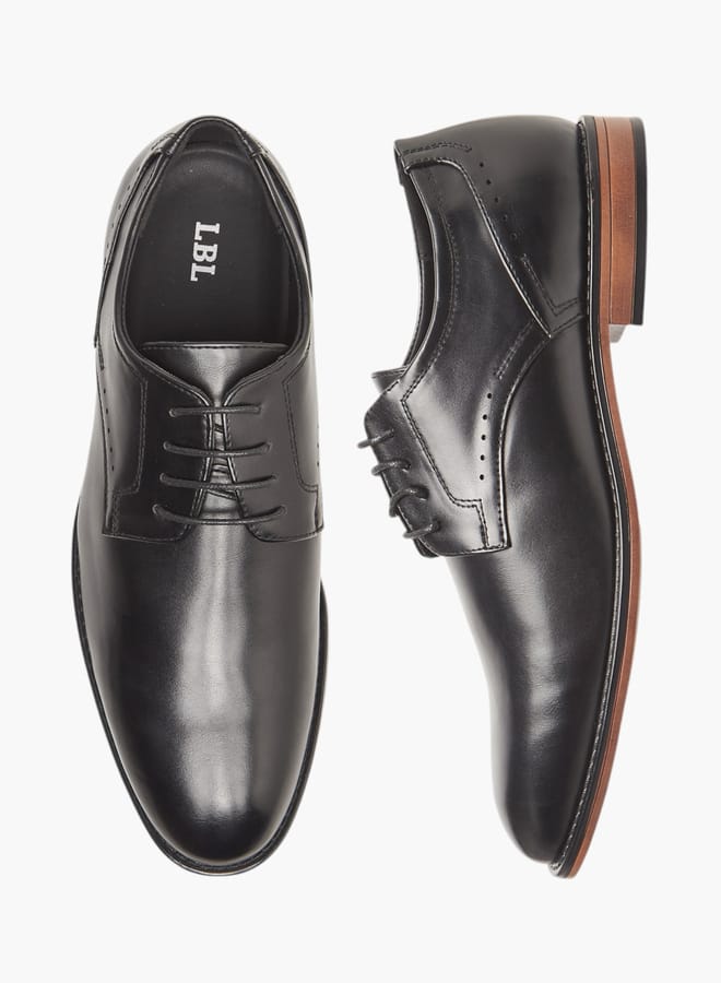 LBL by Shoexpress Mens Solid Derby Shoes With Lace-Up Closure - Image 2