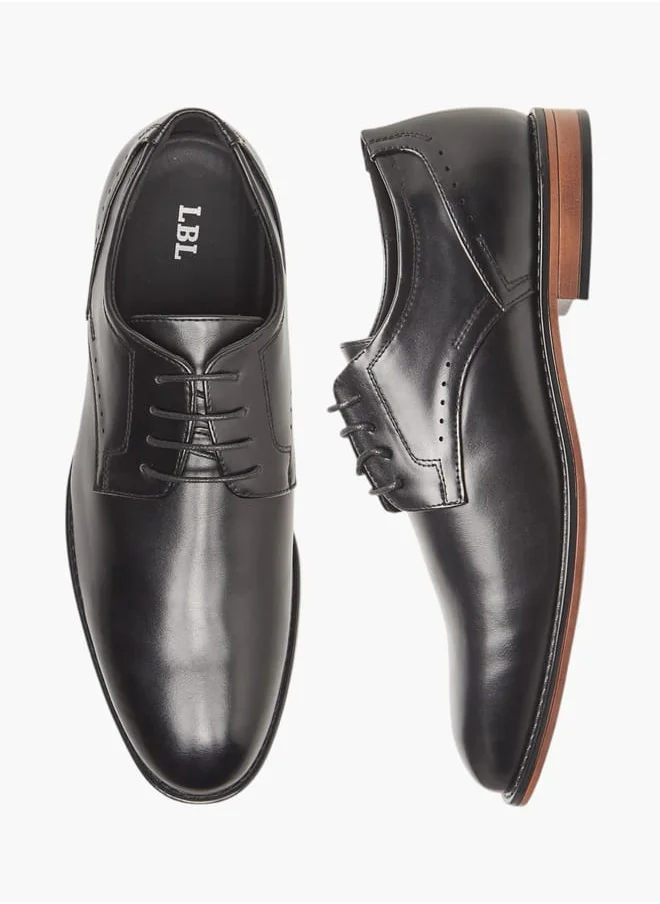 ال بي ال من شو اكسبرس Mens Solid Derby Shoes With Lace-Up Closure