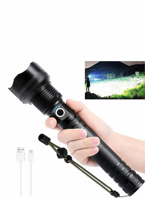 90000 Lumens Rechargeable LED Flashlights Super Bright Zoomable Waterproof Flashlight Powerful Handheld Flashlight Included 3 Modes for Camping Emergencies