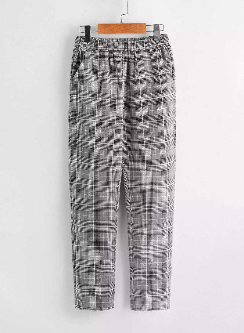Boys Slant Pocket Houndstooth Pants - Image 1
