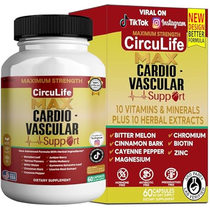 GREENVIFY CircuLife Max Cardiovascular Support, Maximum Strength, Herbal Ingredients, 60 Capsules (1) - Image 1